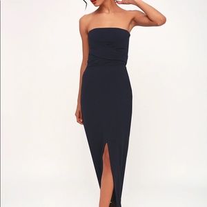 Lulus Own The Night Strapless Maxi Dress